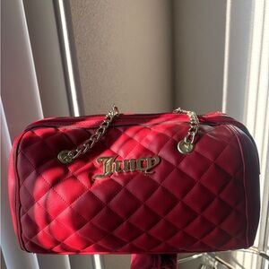 Juicy Couture Quilted Red Shoulder Bag with Gold Hardware